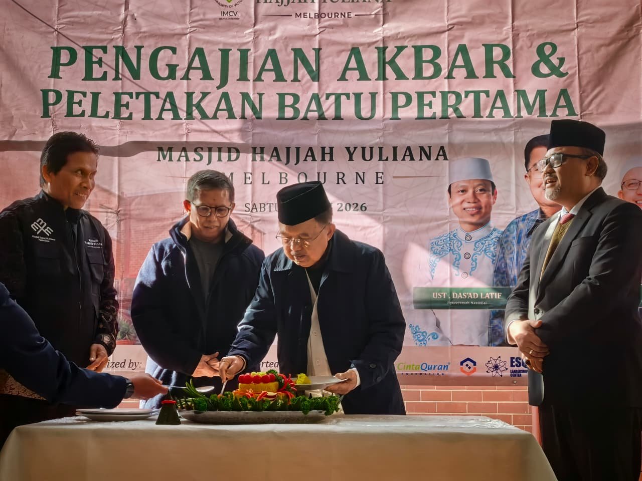 Jusuf Kalla Hadiri Peletakan Batu Pertama Masjid Hajjah Yuliana di Melbourne